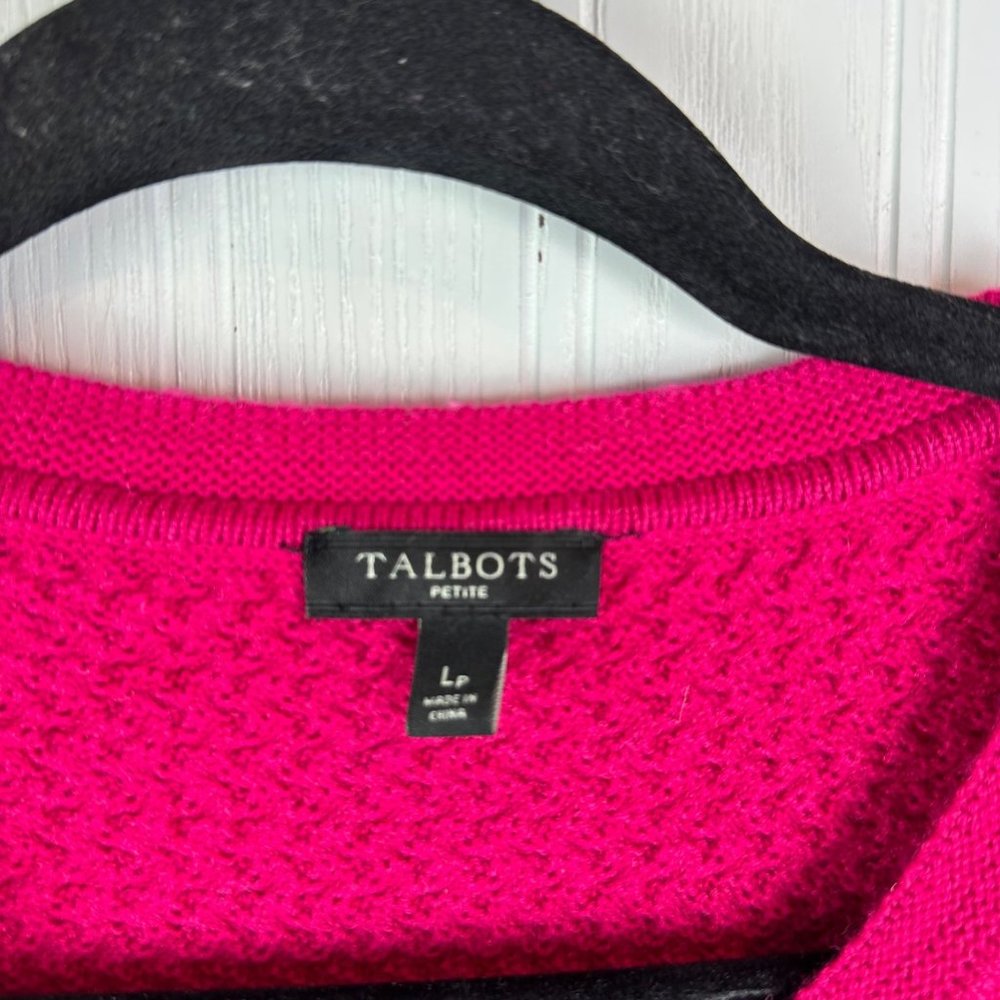 Talbots Sweater Dark Pink Size‎ L Petite Long sleeve Wool Blend - Picture 3 of 5